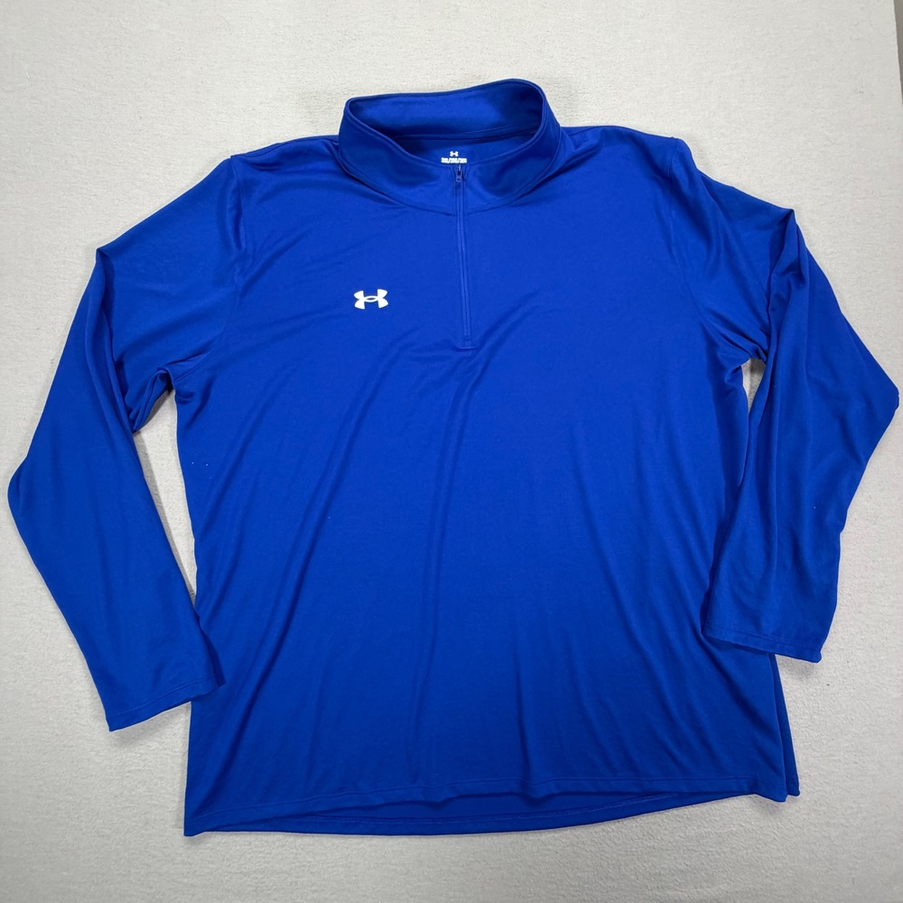 Under Armour Quarter Zip Pullover Mens 3XL Good Blue Performance Athletic